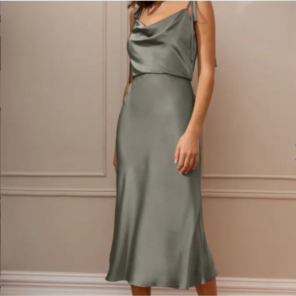 Jenny Yoo Moss Luxe Satin Dress